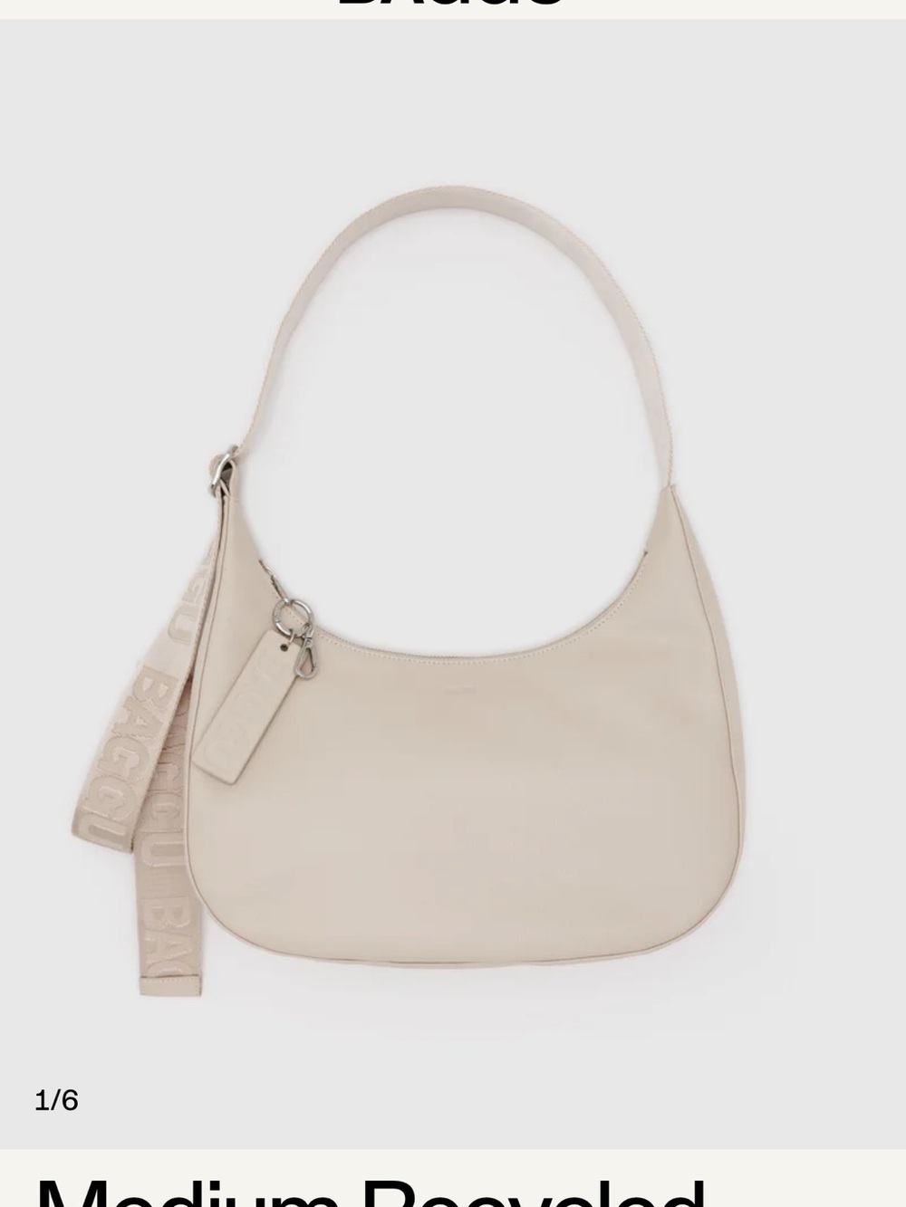 BAGGU - Small Recycled Leather Crescent Bag - Picture 5 of 9